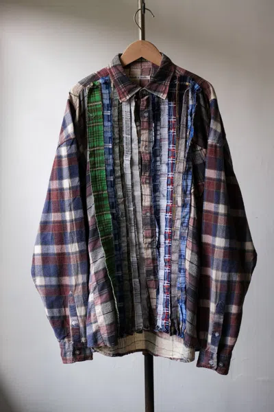 Pre-owned Needles Rebuild By  Ribbon Flannel Shirt In Multicolor