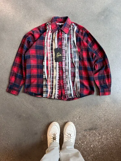 Pre-owned Needles Rebuild Flannel Red/multi