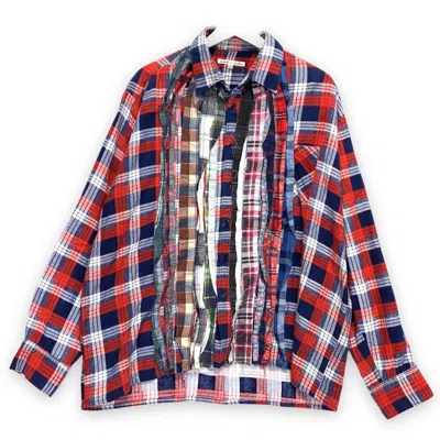 Pre-owned Needles Rebuild Ribbon Cut Flannel Shirt Remake In Multicolor
