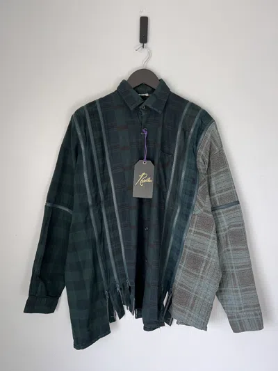 Pre-owned Needles Rebuild Zipped 7 Cuts Flannel In Green