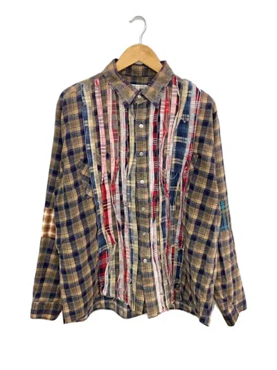 Pre-owned Needles Reconstructed Rebuild Flannel Button Shirt