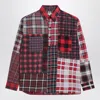 Needles Red Check Pattern Patchwork Shirt In Red