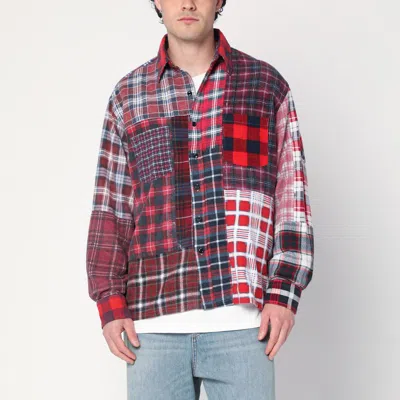 Needles Red Check Pattern Patchwork Shirt In Print