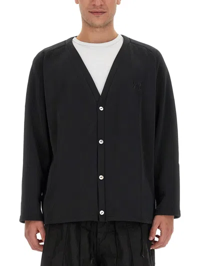 Needles Regular Fit Cardigan With Logo In Black