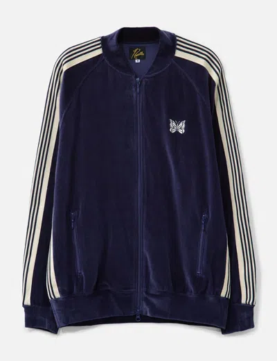 Needles Rib Collar Track Jacket In Blue