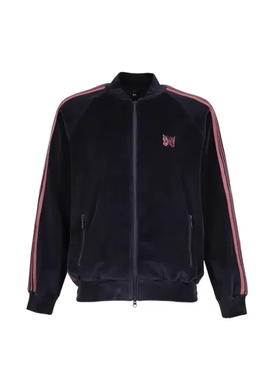 Needles Rib Collar Track Jacket In Blue