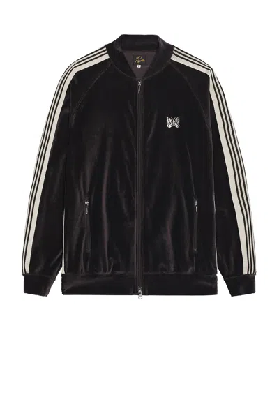 Needles Rib Collar Track Jacket In Charcoal