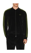 Needles Rib Collar Track Jacket Cpe Velour In Black