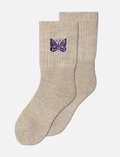 Needles Rib Socks In Brown