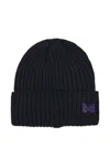 Needles Ribbed Butterfly Beanie In Black