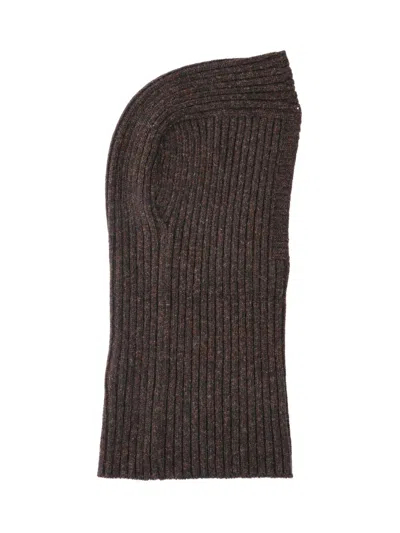 Needles Ribbed Knit Balaclava In Brown