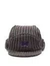 Needles Ribbed-knit Butterfly Beanie In Gray