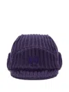 Needles Ribbed-knit Butterfly-motif Hat In Purple