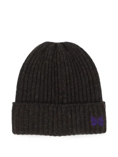 Needles Ribbed-knit Beanie Hat In Brown