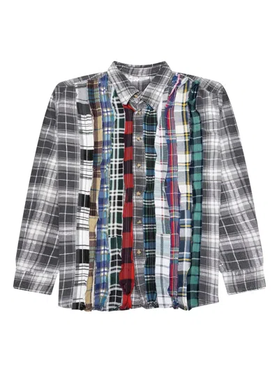 Needles Ribbon-flannel Shirt In Gray