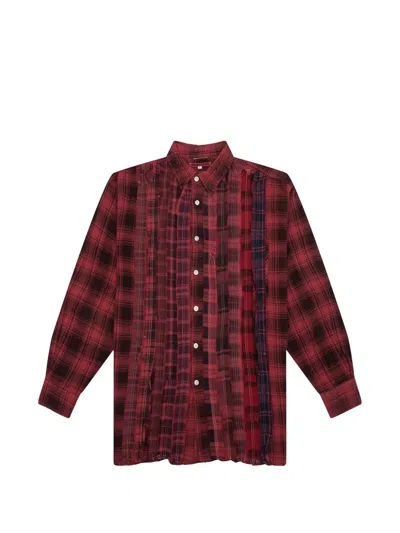 Needles Ribbon Over Dye Flannel Shirt In Red