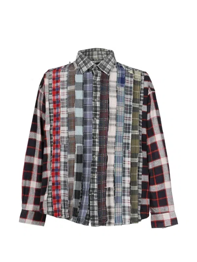 Needles Ribbon Patchwork Fannel Shirt In Multi