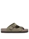 Needles Perforated Open Toe Flat Sole Sandals In Beige