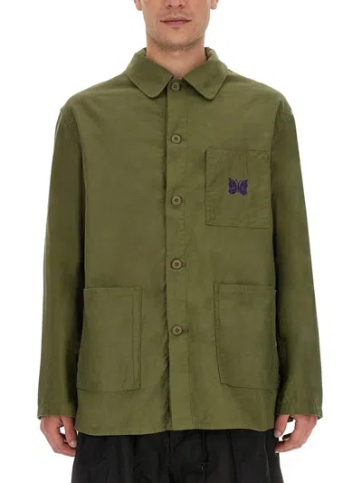 Needles Shirt With Logo Embroidery In Green