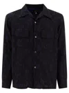 Needles Jacquard Abstract Shirt With Chest Pockets In Blue