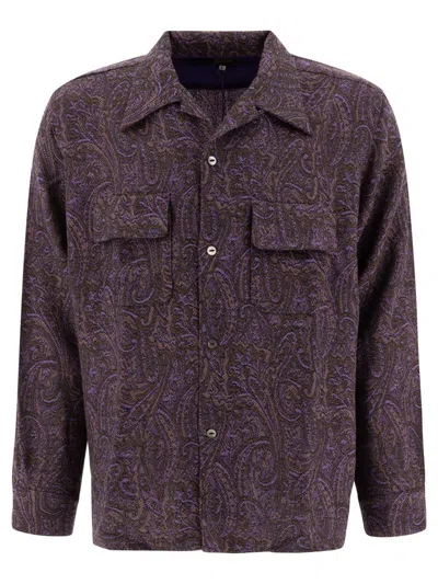 Needles Wool Shirt With Paisley Pattern And Chest Pockets In Multi