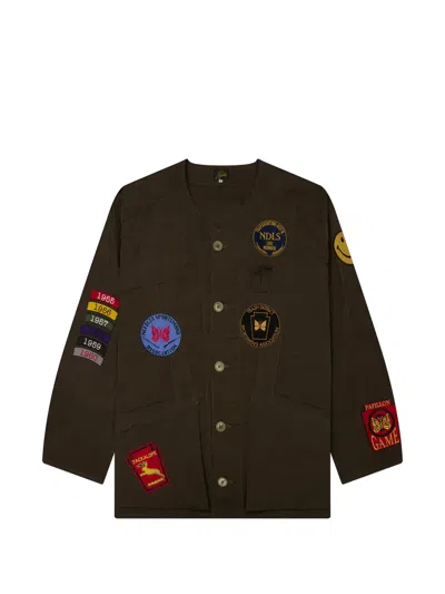 Needles Shooting Patch-detail Waxed-cloth Jacket In Black