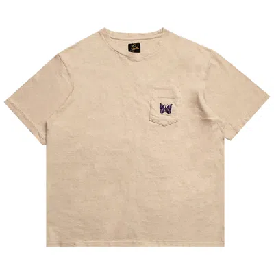Pre-owned Needles Short-sleeve Pocket Tee 'oatmeal' | Tan | Men's Size Xl In Brown