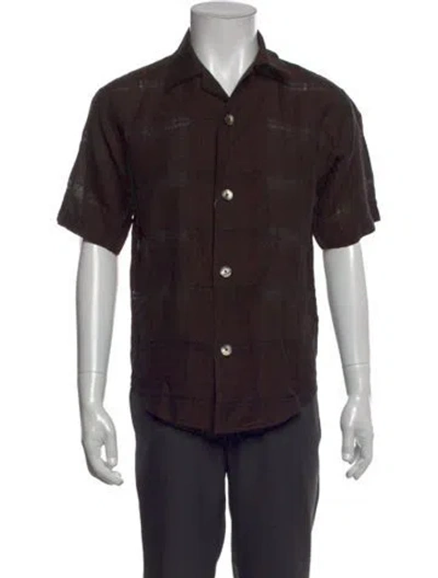 Pre-owned Needles Short Sleeve Shirt In Brown
