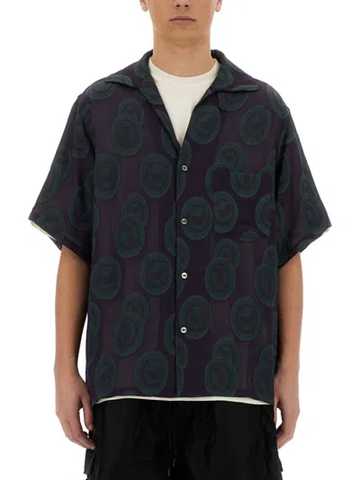 Needles Short-sleeved Circular Print Shirt In Multicolour