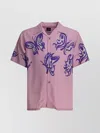 Needles Short Sleeves Butterfly Print Shirt In Pink