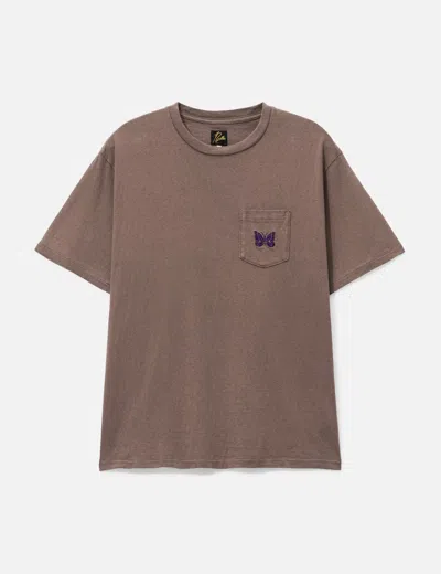 Needles Short Sleeves Pocket T-shirt - Cotton Jersey In Brown