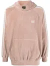 Needles Side-stripe Velour Hoodie In Pink