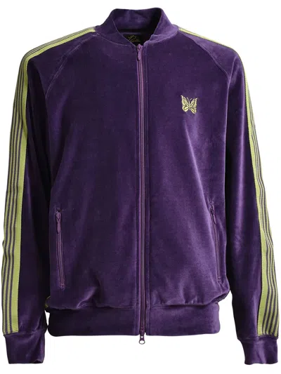 NEEDLES SIDE-STRIPE VELOUR TRACK JACKET