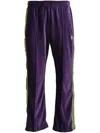 Needles Side-stripe Velour Track Pants In Purple
