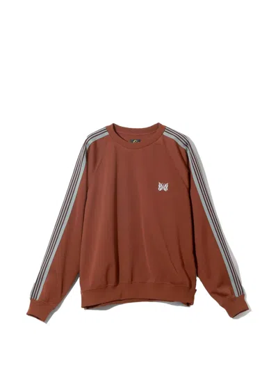 Needles Side-stripe Butterfly-embroidered Sweatshirt In Brown