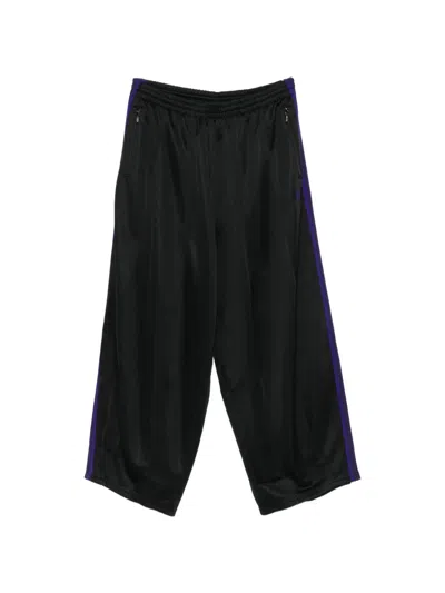 Needles Side-stripe Logo-embroidered Track Pants In Black