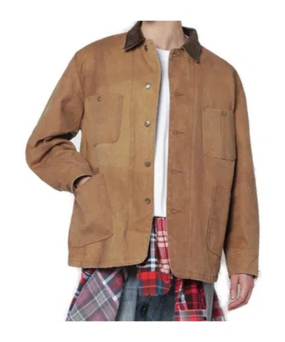 Needles Patch-pocket Shirt Jacket In Brown