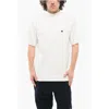 NEEDLES SOLID COLOR MOCK-NECK T-SHIRT WITH BUTTERFLY EMBROIDERY