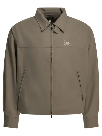 Needles Sport Jacket Green Polyester Wool Lightweight