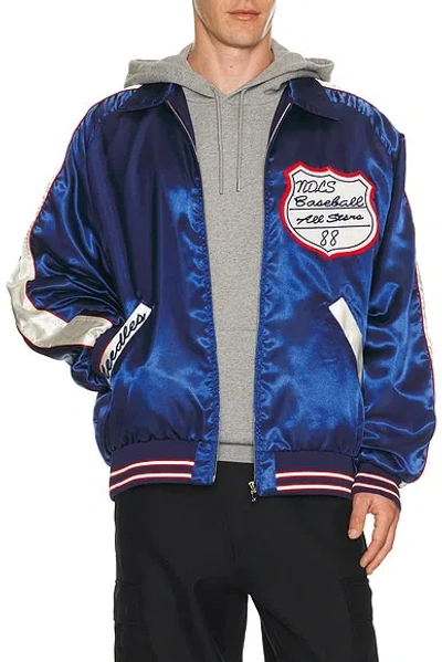 Needles Stadium Jacket Poly Sateen In Blue