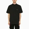 Needles Black Crewneck T-shirt With Logo Patch And Chest Pocket In Jersey In Black