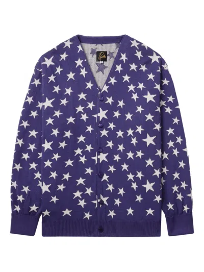 NEEDLES STAR-PATTERN BUTTONED CARDIGAN