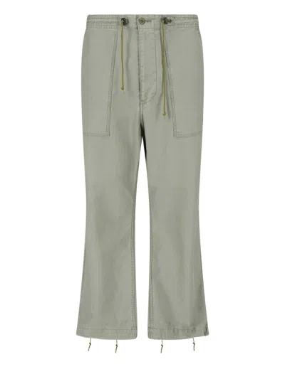 Needles Straight Pants "string Fatigue" In Green