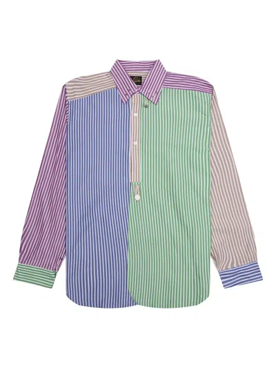 Needles Striped Panelled Shirt In Multi