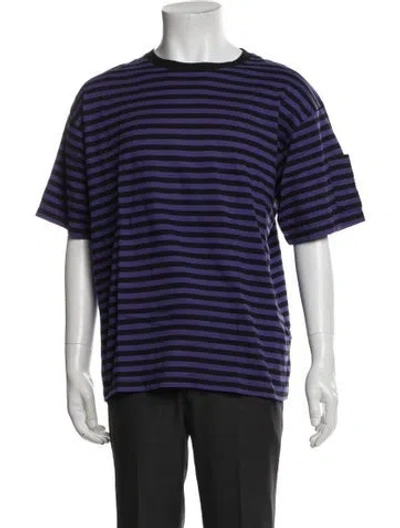 Pre-owned Needles Striped Short Sleeve Shirt In Blue