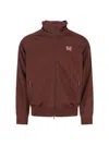 Needles High Collar Sweatshirt Zip Pockets In Brown