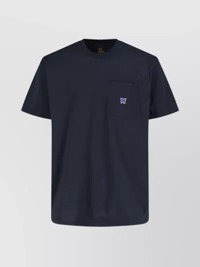 Needles T-shirt Crew Neck Chest Pocket In Black