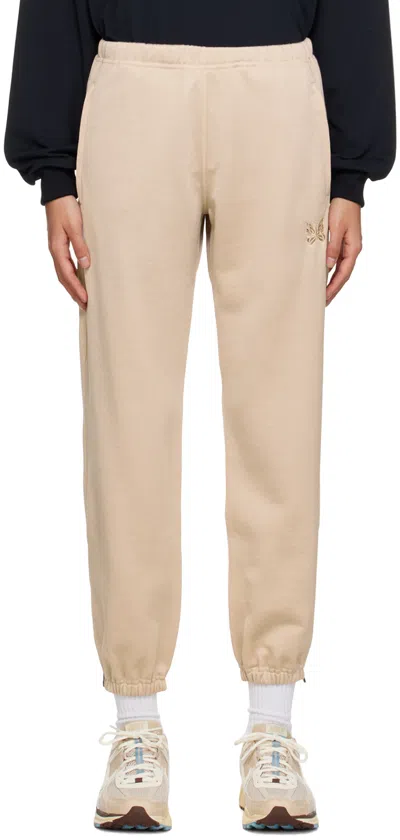 Needles Tan Zipped Lounge Pants In B-old Rose