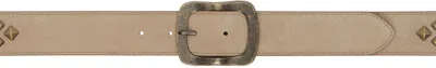 Needles Taupe Square Studs Belt In A-taupe