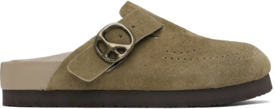 Needles Taupe Suede Clogs In A-taupe